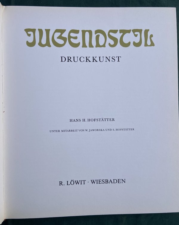 Jugendstil - Druckkunst - Hans H. Hofstätter