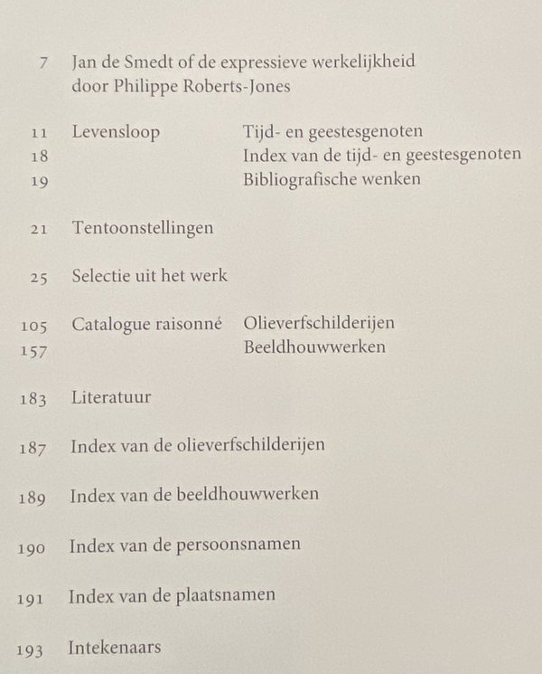 Schilderijen en beeldhouwwerken  | catalogue raisonné. Jan de Smedt.