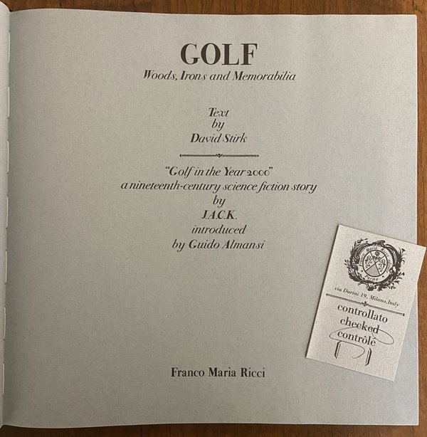 Golf: woods, irons and memorabilia by David Stirk