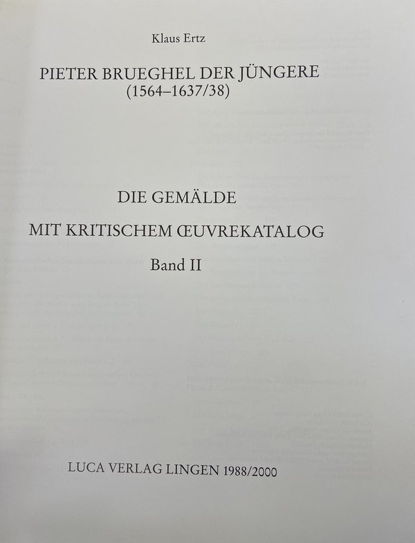 Pieter Breughel - der Jüngere - die Gemälde. Klaus Ertz.